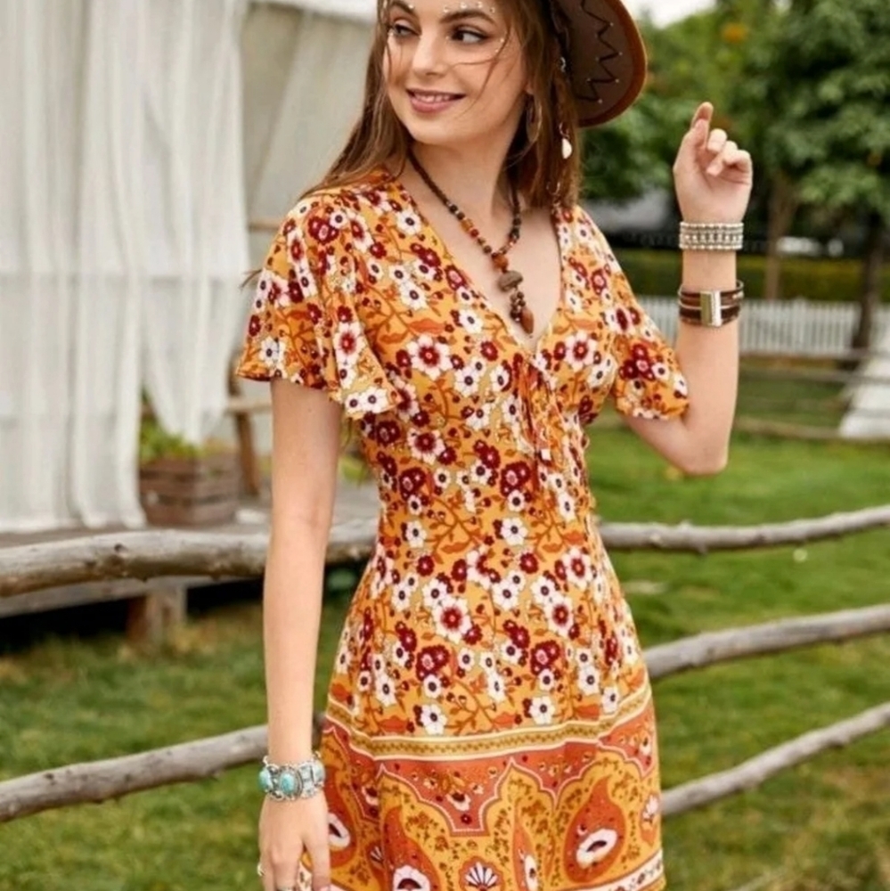 Boho floral dress